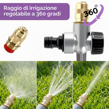 Carica l'immagine nel visualizzatore di Gallery, 3 Pezzi Irrigatore da Giardino Automatico Regolabile 360 in Metallo, Irrigatori a Pioggia Rotanti con Puntale in Metallo
