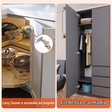 Carica l'immagine nel visualizzatore di Gallery, Furniware 4 cerniere a chiusura morbida a 170 gradi per porte dell'armadio, senza preforatura, armadio da cucina con amm