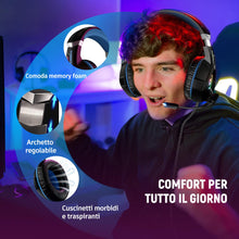 Carica l&#39;immagine nel visualizzatore di Gallery, Ozeino Cuffie Gaming per Ps4 Ps5 PC Xboxone, Cuffie con Microfono Cancellazione del Rumore, 3D Surround Sound, Cuffie Comfort con LED RGB