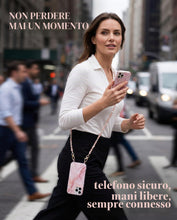 Carica l'immagine nel visualizzatore di Gallery, Custodia per Cellulare con Cordino Tracolla, Catena Regolabile, Marmo Acrilico Rosa 1 Pezzo – Anti-Smarrimento, Mani Lib