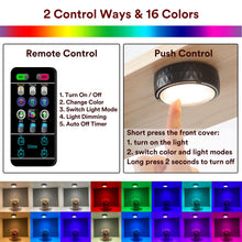 Carica l'immagine nel visualizzatore di Gallery, Onumii Luce LED Sottopensile Cucina a Batteria, Con Telecomando, Adesive e Colorate per Armadio, Guardaroba, Libreria, S