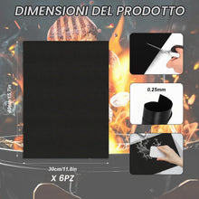 Carica l'immagine nel visualizzatore di Gallery, 6 Pz BBQ Griglia Tappetini Barbecue, Tappetino Barbecue Gas, 40x30 cm