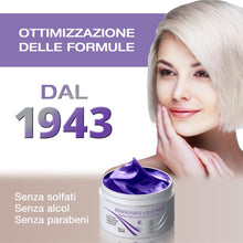 Carica l'immagine nel visualizzatore di Gallery, Vitamins - Maschera viola per capelli alla cheratina - Trattamento balsamo profondo con proteine - Toner capelli ottoni secchi e danneggiati biondo platino grigio argento cenere o marrone