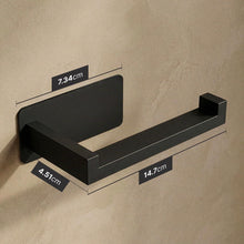 Carica l'immagine nel visualizzatore di Gallery, Minismus Porta Carta Igienica Adesivo, Acciaio Inox Verniciato, Nero