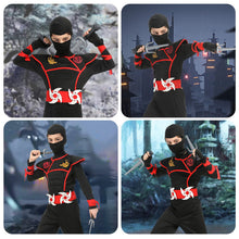 Carica l'immagine nel visualizzatore di Gallery, Aomig Costume da Ninja, Ninja Costume Ragazzo Halloween Costume con Maschera, Pugnale, Freccette, Cintura, Guanti, Cingh