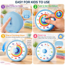 Carica l'immagine nel visualizzatore di Gallery, Timer Visivo Bambini 60 Minuti, Conto Alla Rovescia Silenzioso Blu