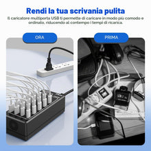 Carica l'immagine nel visualizzatore di Gallery, Caricatore USB C Multiplo, stazione di ricarica USB C a 24 porte 100W/20A, Caricatore da Desktop USB, Hub di alimentazio