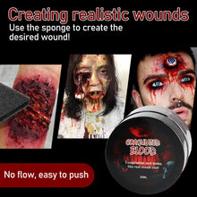 Carica l&#39;immagine nel visualizzatore di Gallery, Halloween Sangue Finto,Kit Realistico Finto Lavabile,con Fake Blood+2 Spugnette per il trucco,per Halloween Effetti Speciali Trucco per Vampiro, Mostro e Zombie Sposa