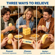 Carica l'immagine nel visualizzatore di Gallery, 3 Pezzi Butter Cheese Arachide Squishy, Realistico Giocattoli Schiacciare A Forma Arachide Portatili Giocattoli Fidget L