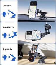 Carica l'immagine nel visualizzatore di Gallery, Miracase Porta Cellulare Auto [2025 Ventosa Potente] Supporto Telefono Auto 360° Rotazione Porta Telefono Auto per Cruscotto &amp; Parabrezza Universale Automobile Adatto Smartphone da 4-7.2"