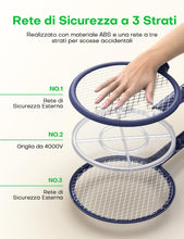 Carica l'immagine nel visualizzatore di Gallery, AROEVE Racchetta Zanzare Elettrica 2-in-1 Lampada Antizanzare 4000V 1200mAh