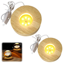 Carica l'immagine nel visualizzatore di Gallery, Base luminosa Leikurvo a LED in legno, 2 pezzi, supporto LED, base per display fai da te, piastra in legno per blocco di