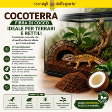 Carica l'immagine nel visualizzatore di Gallery, Cocoterra – Fibra di Cocco Naturale 650g (Espande fino a 9 litri) Substrato per Terrari, Piante, Orchidee, Bonsai