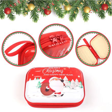 Carica l'immagine nel visualizzatore di Gallery, CAUTIOUS 6 Pezzi Borsa Portamonete di Natale, Quadrata con Cerniera Mini Portafoglio Rosso con Babbo Natale