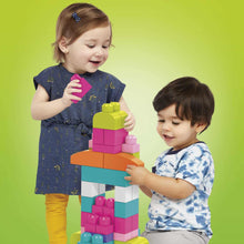 Carica l'immagine nel visualizzatore di Gallery, MEGA BLOKS Grande Borsa da Set da costruzione con 60 grandi mattoncini colorati e 1 custodia, set regalo giocattolo per bambini da 1 anno in su. DCH54