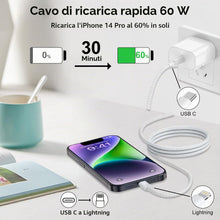 Carica l'immagine nel visualizzatore di Gallery, Cavo USB C Lightning 3M[Certificato Apple MFi], Cavo iPhone per iPhone 14 13 12 11 Pro Max/Mini/XS/XR/8/iPad, Nylon USB 