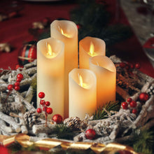 Carica l'immagine nel visualizzatore di Gallery, CCLIFE velas elettriche e LED in vera cera con telecomando, funzione timer, paraffina, funzionamento a batteria,Beige 5 pezzi