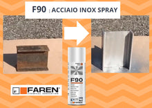 Carica l'immagine nel visualizzatore di Gallery, FAREN F90, Acciaio Inox Spray, ideale per il trattamento di metalli, Antiossidante, Anticorrosivo, a base di polvere di 