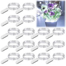 Carica l'immagine nel visualizzatore di Gallery, Catena Luminosa LED Mini Alimentata a Batteria, 16 Pezzi Filo d'Argento Impermeabile, Flessibile e Pieghevole, per Matri