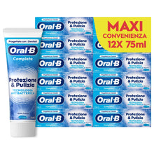 Carica l'immagine nel visualizzatore di Gallery, Oral-B Dentifricio Complete Protezione&amp;Pulizia, Sapore Menta Fresca 12x75ml