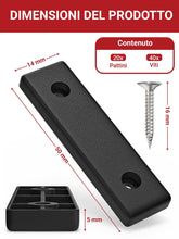 Carica l'immagine nel visualizzatore di Gallery, LouMaxx - Set di 20 piedini in plastica per mobili, dimensioni dei tacchetti 50 x 14 x 5 mm, tacchetti in plastica da av