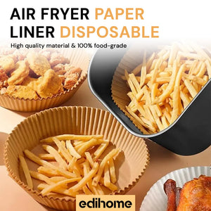 edihome, Carta Forno per Friggitrice ad Aria, per Microonde, 100 unità, 20-24 cm, Quadrato-Rotondo, BPA Free, Monouso, Adatto al Forno, da 5 a 8 litri (Quadrata, 20-24 cm)