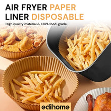 Carica l'immagine nel visualizzatore di Gallery, edihome, Carta Forno per Friggitrice ad Aria, BPA Free, Monouso, Adatto al Forno, da 5 a 8 litri (Quadrata, 20-24 cm)