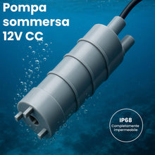 Carica l'immagine nel visualizzatore di Gallery, Offgridtec Pompa sommergibile 12V, 10 L/min, 0,5 bar, prevalenza 5 m, IP68, silenziosa 14,5 W con cavo 1,5 m, per trasfe