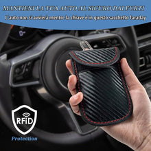 Carica l'immagine nel visualizzatore di Gallery, 2 Pezzi Portachiavi Auto Antifurto per Auto Protezione, Sacchetti Schermati per Chiavi Auto con blocco RF1D, Custodia Pr