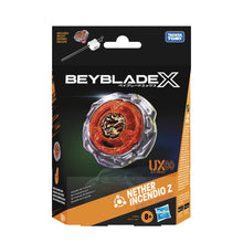 Carica l'immagine nel visualizzatore di Gallery, Hasbro Beyblade X, Set Starter Pack Nether Incendio Z UX Infinity con trottola bey bilanciato e Lanciatore di Takara Tom