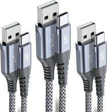 Carica l'immagine nel visualizzatore di Gallery, Cavo USB C [3-Pezzi,1m2m3m] Cavo Tipo C di Ricarica Rapida per i phone 15 Plus Pro Max,Samsung Galaxy S23/S22/S21,Sony,X