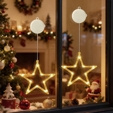 Carica l'immagine nel visualizzatore di Gallery, CNMTCCO Luci natalizie a LED, 2 pezzi, 10 LED, con ventose, timer, funzionamento a batteria, per finestre, decorazioni n