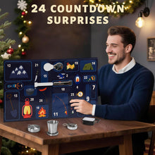 Carica l'immagine nel visualizzatore di Gallery, Calendario di Natale 2025, da uomo, kit di sopravvivenza, calendario dell'Avvento da uomo, contiene 24 attrezzi da campeggio e escursionismo e gadget cool, regalo di Natale per papà marito fidanzato