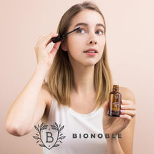 Carica l&#39;immagine nel visualizzatore di Gallery, Bionoble Olio di Ricino Biologico 50ml - 100% Puro, Naturale e Pressato a Freddo - Ciglia, Sopracciglia, Capelli, Barba, Unghie - Vegan Castor Oil - Bottiglia di Vetro + Pipetta + Pompa + Kit Mascara