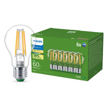 Carica l'immagine nel visualizzatore di Gallery, Philips LED UltraEfficient, Lampadina E27 a goccia, Confezione da 7