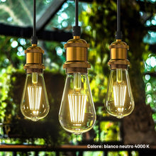 Carica l'immagine nel visualizzatore di Gallery, Lampadine LED Edison 8W,Luce Bianco Neutro 4000K, Lampadina Vintage E27, Dimmerabile, 1100LM, ST64 Trasparente luce natu