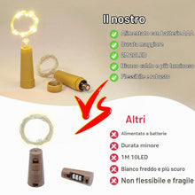 Carica l'immagine nel visualizzatore di Gallery, Ymenow Luci LED a Batteria, 6 pezzi 2M 20 LED filo di rame lucine per bottiglie di vino luci per bottiglie di vino con t