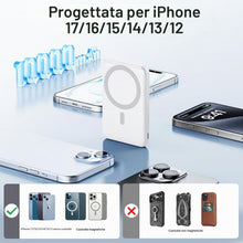 Carica l'immagine nel visualizzatore di Gallery, Power Bank 10000mAh, 20W Magnetico Wireless Ricarica Rapida Caricatore, Ultra Sottile Powerbank Type-C, Batterie esterne