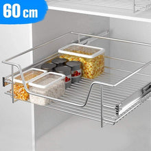 Carica l'immagine nel visualizzatore di Gallery, BAKAJI Set 2 Cassetti Telescopici Cassetto Telescopico Mobili Cucina Cestello Mensola Estraibile Mobile Salvaspazio con Binario in Acciaio Inox (60 cm Set 2 Pezzi)