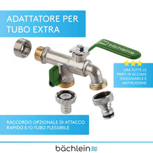 Carica l'immagine nel visualizzatore di Gallery, Bächlein Rubinetto Universale Doppio per il Giardino verde Inclusi 2 Raccordi per Tubi Flessibili - Valvola a Sfera di P