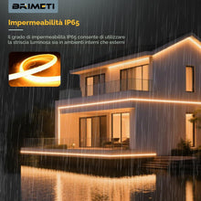 Carica l'immagine nel visualizzatore di Gallery, BRIMETI Striscia COB LED Luce 220V 2M Blanc Chaud 3000K Impermeabile IP65 LED Neon Nastro Alta Luminosità 320LED/m Fless