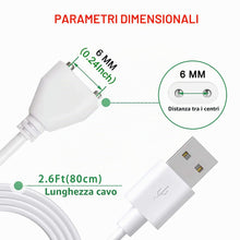 Carica l'immagine nel visualizzatore di Gallery, Cavo di ricarica di ricambio per cavo di ricarica CC USB magnetico- (6 mm/0,24 pollici)