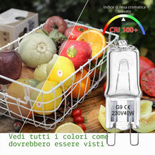 Carica l'immagine nel visualizzatore di Gallery, Lampadine alogene G9, lampadina 220 V 40 W, lampadina a capsula trasparente a 2 pin, lampadine dimmerabili a luce bianca