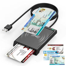 Carica l'immagine nel visualizzatore di Gallery, Lettore CIE 3.0 Carta d'identità Elettronica e Tessera Sanitaria Italiana,USB Lettore Smart Card Firma Digitale Lettore Smart contatto e contactless CIE/CRS/CNS,Lettore NFC per PC Windows 10 11 Linux