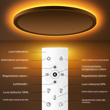 Carica l'immagine nel visualizzatore di Gallery, Oumida 30CM Plafoniera LED Soffitto Dimmerabile, 24W 2800LM Lampada led soffitto con Telecomando, Luce Notturna 1800k, P