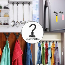 Carica l'immagine nel visualizzatore di Gallery, Gancio Magnetico, 10PCS Potente Neodimio Magnete Gancio, 16mm Ganci Magnetici Ultra Forte, Magnete con Gancio per Cucina