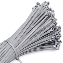 Carica l'immagine nel visualizzatore di Gallery, Fascette Elettricista 250 Pezzi, Grigio, Autobloccante Esterno, Nylon, 300 x 4.8 mm