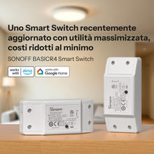 Carica l'immagine nel visualizzatore di Gallery, Interruttore intelligente SONOFF BASICR4 2.4GWiFi DIY, 10A/2400W, modalità di controllo intelligente, protezione da surr