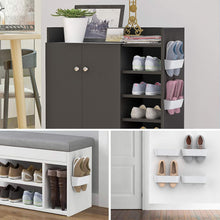 Carica l'immagine nel visualizzatore di Gallery, Scarpiera da parete con strisce adesive per appendere, organizer per scarpe in plastica, porta scarpe da porta (SM03-bianco-4)