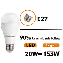 Carica l'immagine nel visualizzatore di Gallery, Lampadina LED A65 E27 20W - [SUPER LUMINOSA 2500 LUMEN] - (Equivalente a 153W) - Luce Bianca Fredda 6500K - Non Dimmerab